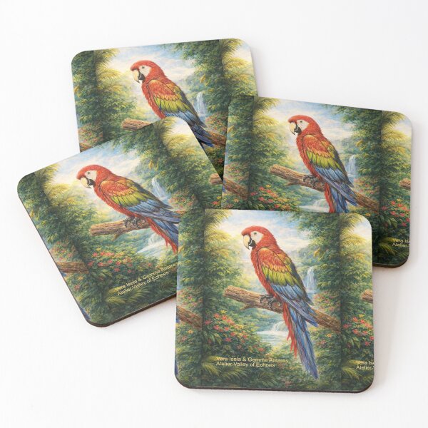 Item preview, Scarlet Macaw Guardian of the Living Canopy designed and sold by Art7Dimension.