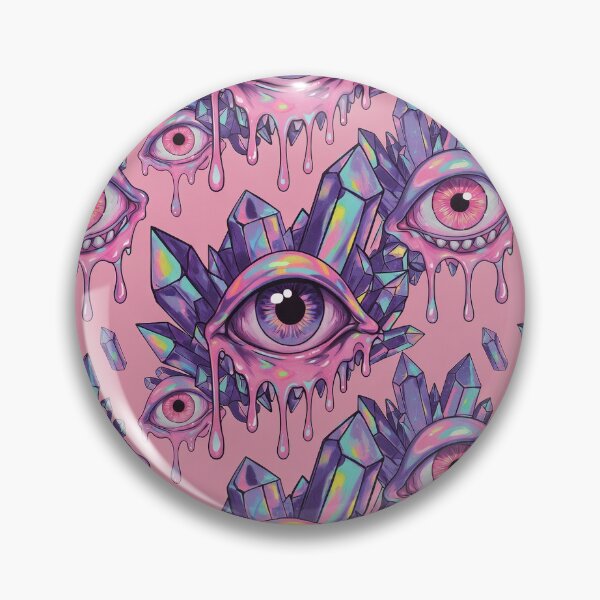 Item preview, Seamless Pink Crystal Eyes Pattern - Psychedelic Dripping Monster Eyes designed and sold by StudioPixie.