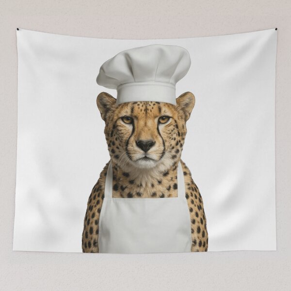 Item preview, Fast Food Chef Funny Cheetah Animal Cooking Humor Art designed and sold by LazyOwlStore.