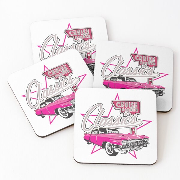 Item preview, Vintage Classic Car Cruise Pink designed and sold by PrintCarClub.