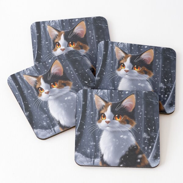 Item preview, Calico Cat in Snowy Forest designed and sold by PetsArt.