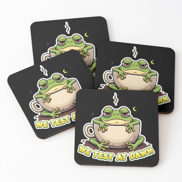 Item preview, We Test At Dawn Funny Frog Test Day | Tired Coffee Frog designed and sold by PROPera-design.