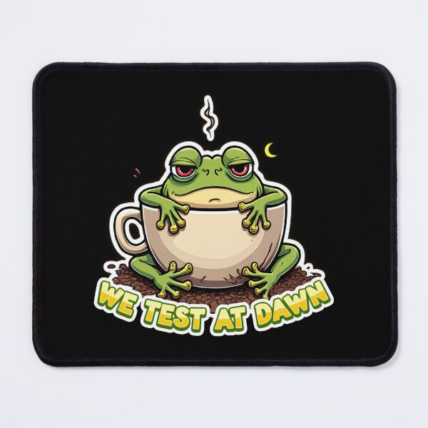 Item preview, We Test At Dawn Funny Frog Test Day | Tired Coffee Frog designed and sold by PROPera-design.