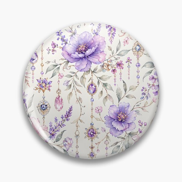 Item preview, Decorative flower watercolor vector seamless purple flower diamond pattern designed and sold by Kentala.