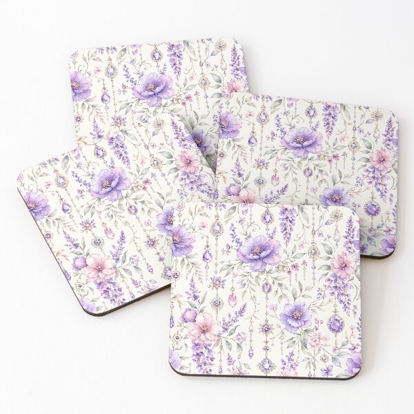 Item preview, Decorative flower watercolor vector seamless purple flower diamond pattern designed and sold by Kentala.