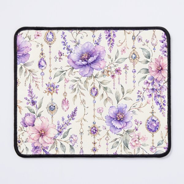 Item preview, Decorative flower watercolor vector seamless purple flower diamond pattern designed and sold by Kentala.