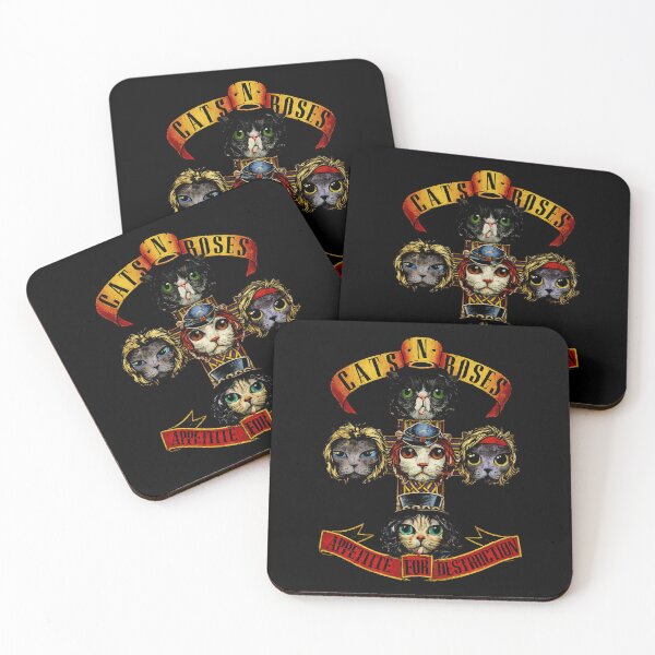 Item preview, Cats N' Roses: Appetite for Meow - Funny Rocker Cat Parody designed and sold by SpainDesign77.