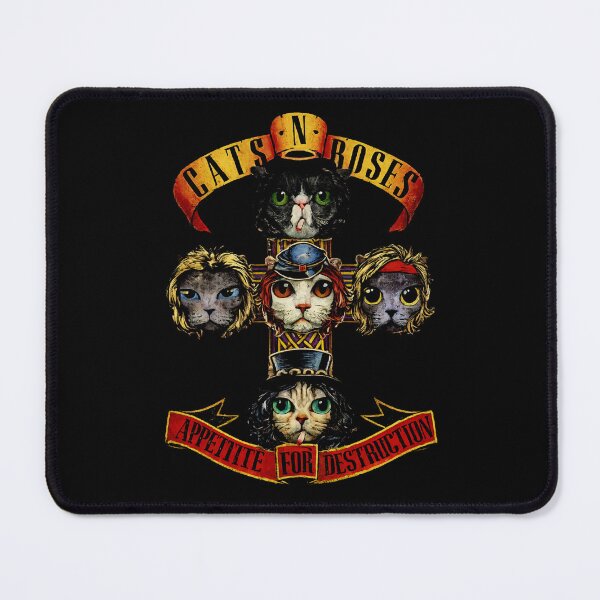 Item preview, Cats N' Roses: Appetite for Meow - Funny Rocker Cat Parody designed and sold by SpainDesign77.