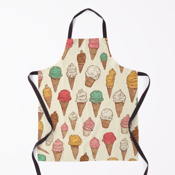 Item preview, Vintage Hand Drawn Ice Cream Cone Pattern designed and sold by NicolasGlowArt.