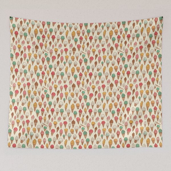 Item preview, Vintage Hand Drawn Ice Cream Cone Pattern designed and sold by NicolasGlowArt.