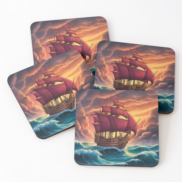 Item preview, А sailing ship with red sails. designed and sold by Lilashakti ⭐️ ⭐️ ⭐️ ⭐️ ⭐️.