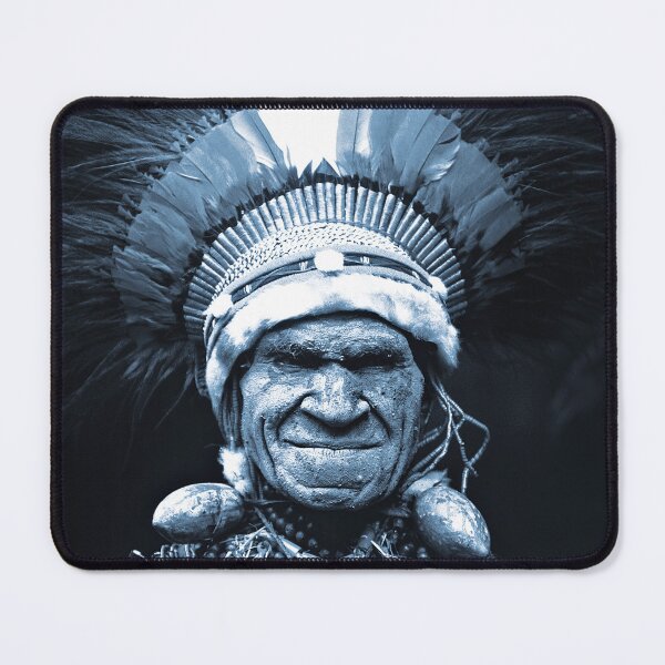 Item preview, Papua New Guinea Elder Cyanotype-Hues Art Photo designed and sold by DEC02.