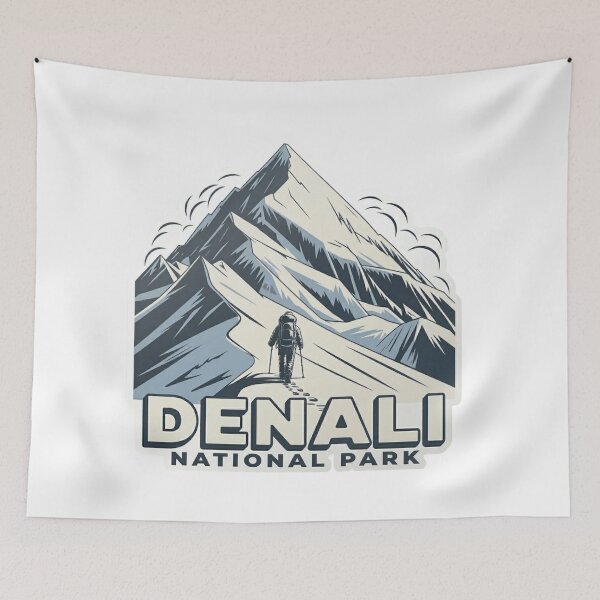 Item preview, Denali National Park Mountain Hiker Vintage Outdoor Adventure T-Shirt designed and sold by MerchlyMike.