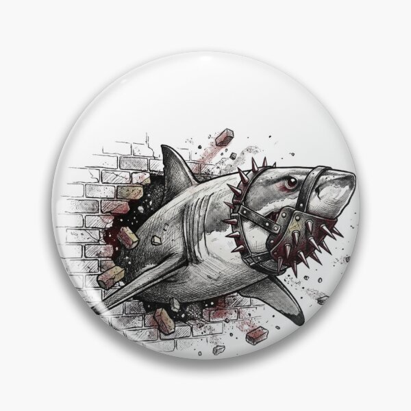 Item preview, Wild shark breaks through the wall  designed and sold by DesignDare.