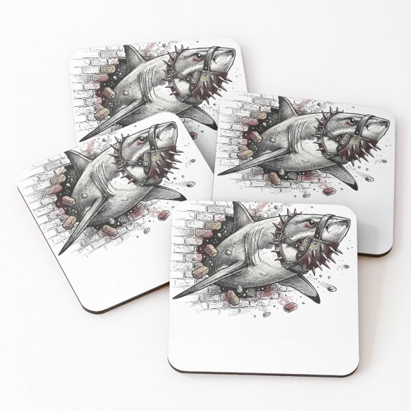 Item preview, Wild shark breaks through the wall  designed and sold by DesignDare.