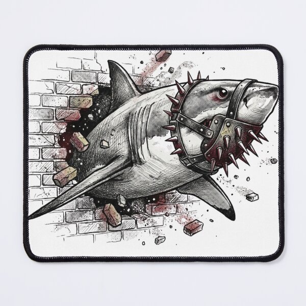 Item preview, Wild shark breaks through the wall designed and sold by DesignDare.