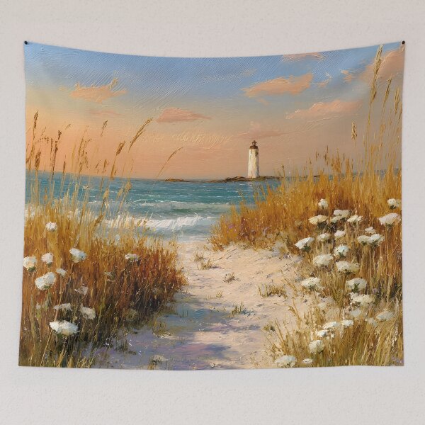 Item preview, Realism artwork of beachscape with lighthouse designed and sold by dcrc.