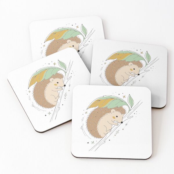 Item preview, Celestial Hedgehog Under Autumn Leaf Art designed and sold by BestChoiceService.