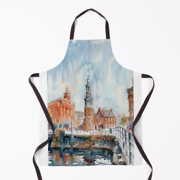 Item preview, Amsterdam Canal Houses Watercolor Scene designed and sold by caracatita75.
