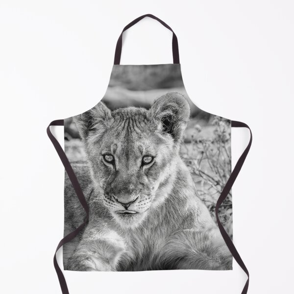 Item preview, Watchful Lion Cub in Black and White designed and sold by Kay Brewer.