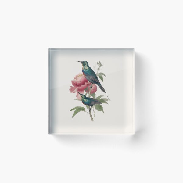 Artikelvorschau, Two Sunbirds on Peony Branch Chinoiserie Bird Art entworfen und verkauft von BestVarieties.