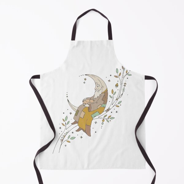 Item preview, The Moon Watcher Wise Man and Sleeping Cat Art designed and sold by BestChoiceService.