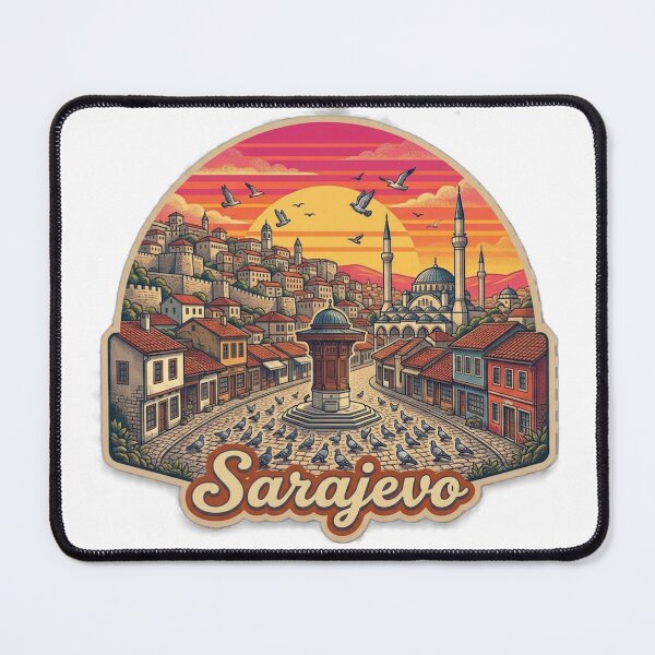 Item preview, Sarajevo Vintage Retro Travel Design designed and sold by MIArt Studio.