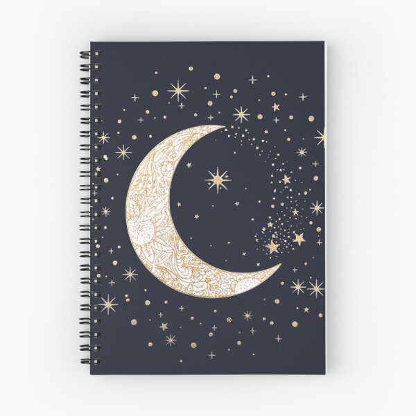 Item preview, Celestial Crescent Moon Gold Stars Mandala Boho Mystical Night Sky Dark Academia Witchy designed and sold by Velustro Shop.