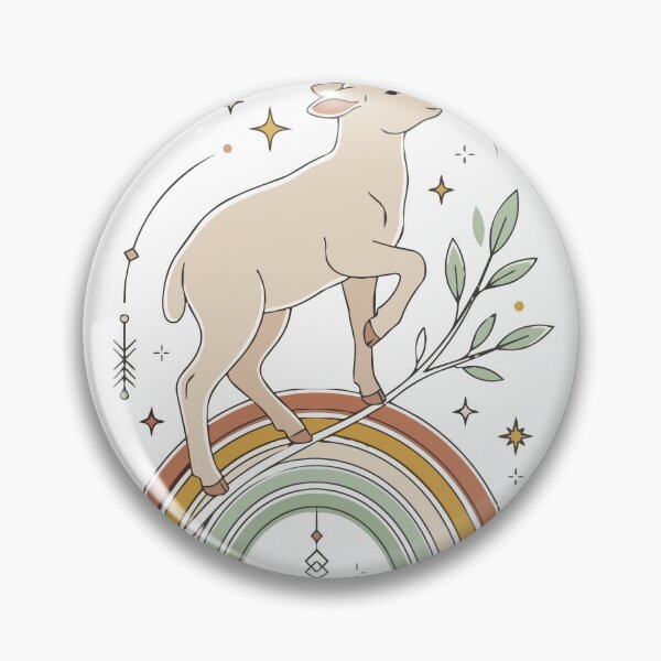 Item preview, Mystical Celestial Lamb on Boho Rainbow Art designed and sold by BestChoiceService.