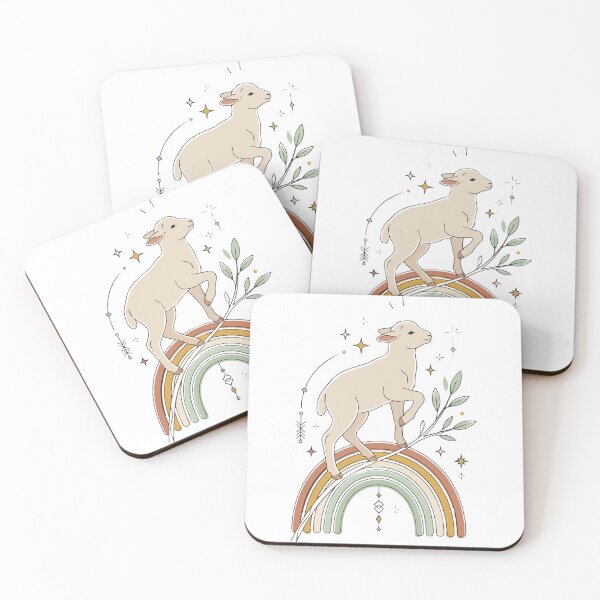 Item preview, Mystical Celestial Lamb on Boho Rainbow Art designed and sold by BestChoiceService.