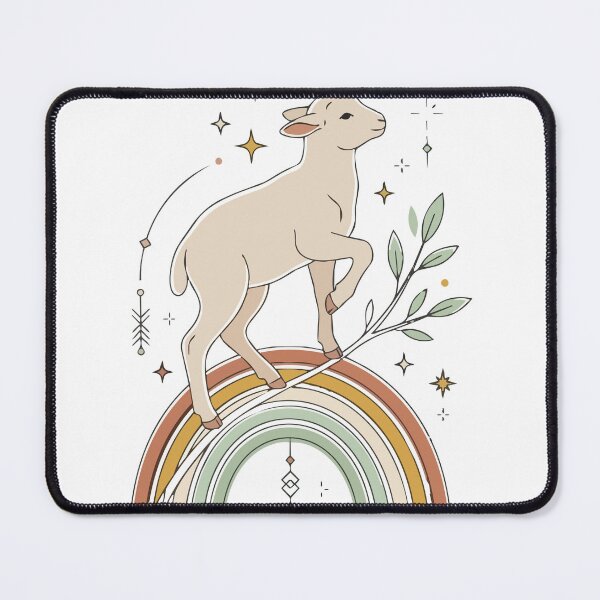 Item preview, Mystical Celestial Lamb on Boho Rainbow Art designed and sold by BestChoiceService.