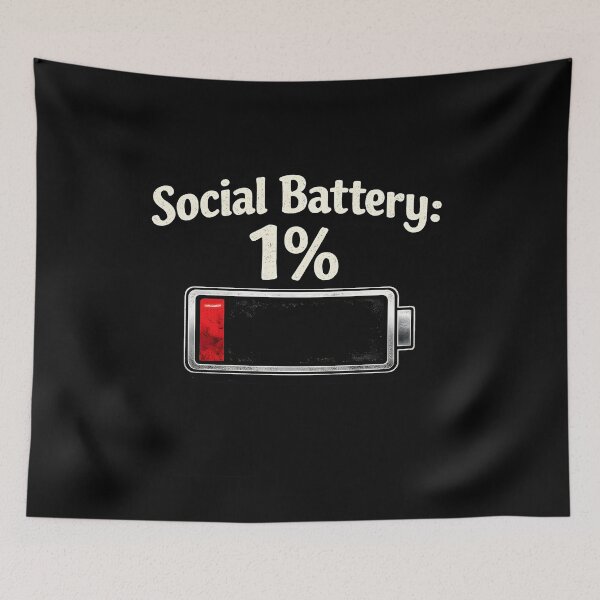 Item preview, Social Battery 1% – Introvert Energy Low Funny Design designed and sold by blankTeeShirt.