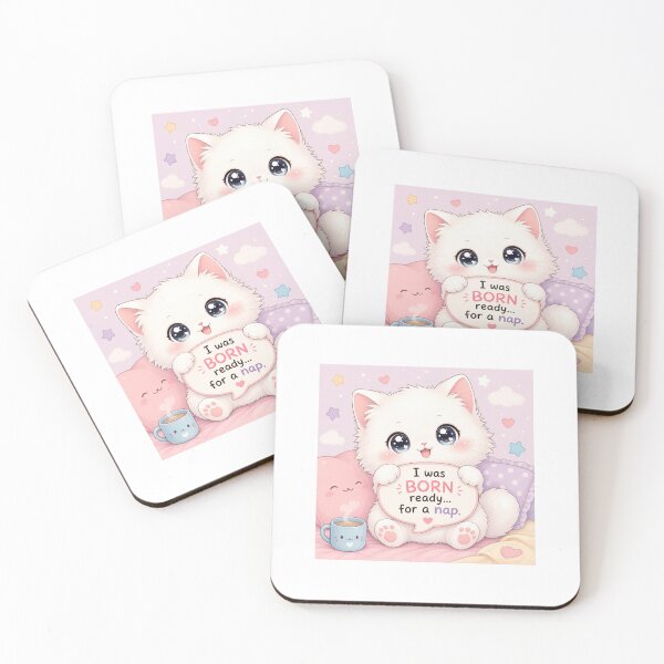Item preview, Cute Chibi Cat - Born Ready for a Nap designed and sold by Sticker shop 007.