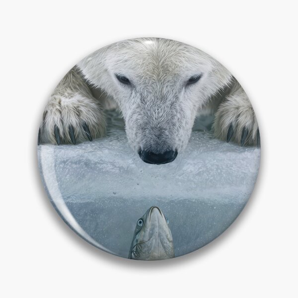 Item preview, Polar Bear Looking at a Fish Through Ice designed and sold by Maria Dryfhout.
