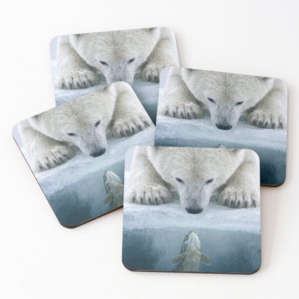 Item preview, Polar Bear Looking at a Fish Through Ice designed and sold by Maria Dryfhout.