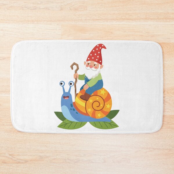 Item preview, Funny Gnome Riding Happy Snail designed and sold by BetweenForms.