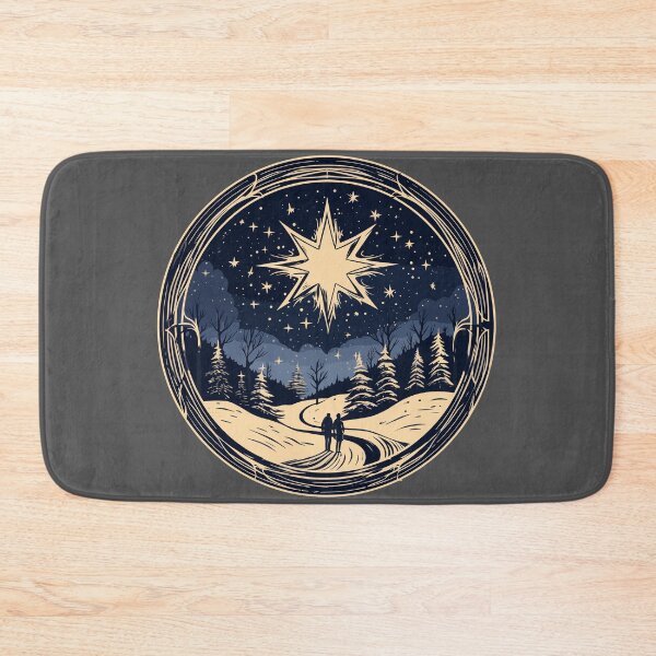 Item preview, Guiding Star Winter Path Vintage Design Christmas Night Gift designed and sold by CyfroweMysli.
