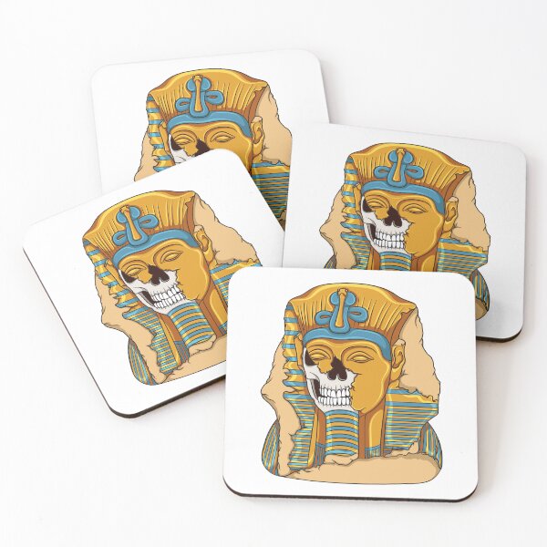 Item preview, Illustration of an ancient statue of pharaoh with skull designed and sold by RizikCat.