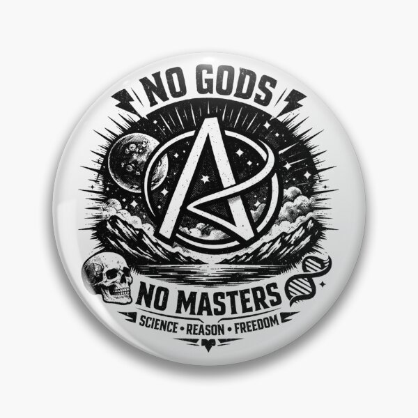 Item preview, NO GODS NO MASTERS Atheist Anarchist Science Reason Freedom Space designed and sold by Owcomm.