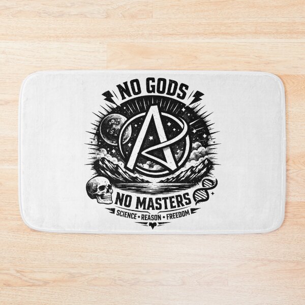 Item preview, NO GODS NO MASTERS Atheist Anarchist Science Reason Freedom Space designed and sold by Owcomm.