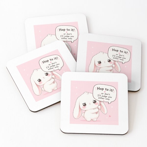Item preview, Cute Chibi Bunny - Hop to It or I'll Judge You designed and sold by Sticker shop 007.