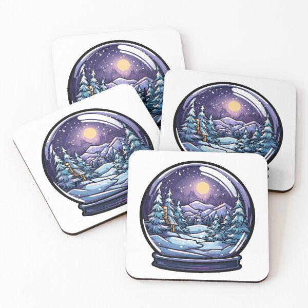 Item preview, Winter Snow Globe Landscape Night Design Calm Nature Aesthetic designed and sold by CyfroweMysli.