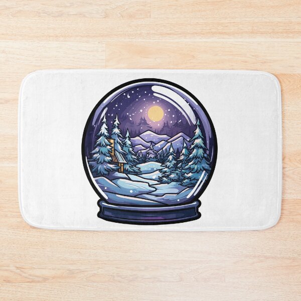 Item preview, Winter Snow Globe Landscape Night Design Calm Nature Aesthetic designed and sold by CyfroweMysli.