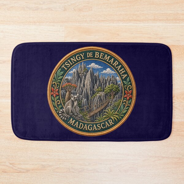 Item preview, Tsingy de Bemaraha, Madagascar – rocky pinnacles, lemur & baobab designed and sold by Girih.