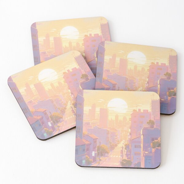 Item preview, Pastel Anime Sunset City Art - Lo-Fi Aesthetic Urban Landscape - Dreamy Tokyo Vibes designed and sold by JLMWorks.