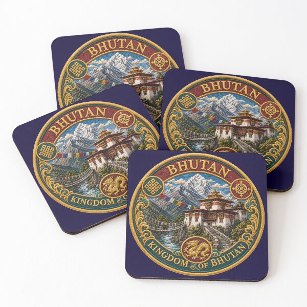 Item preview, Bhutan – Dzong, Himalayas & Prayer Flags designed and sold by Girih.