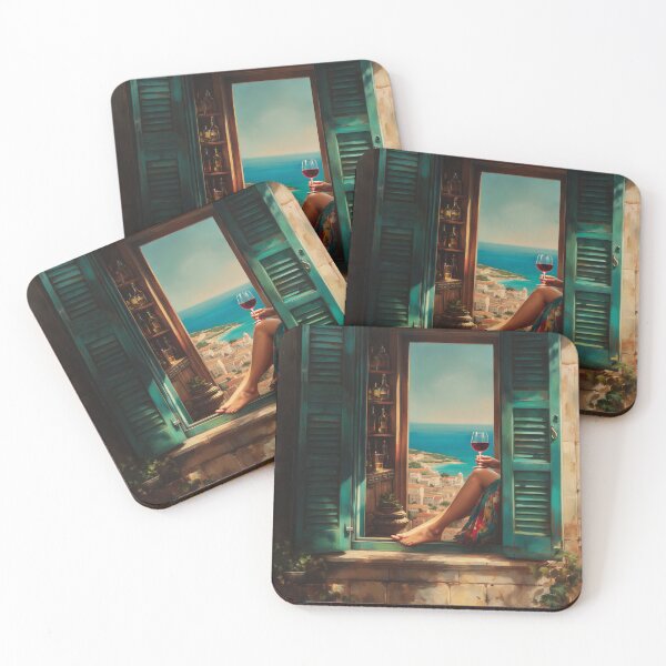 Item preview, Balcony of Turquoise Silence designed and sold by oanaunciuleanu.
