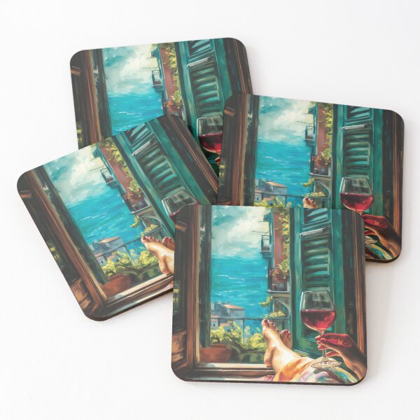 Item preview, Balcony of Turquoise Silence designed and sold by oanaunciuleanu.