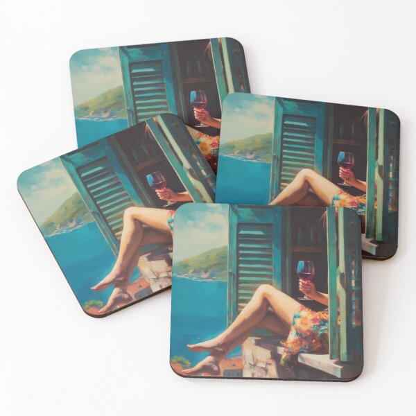 Item preview, Balcony of Turquoise Silence designed and sold by oanaunciuleanu.