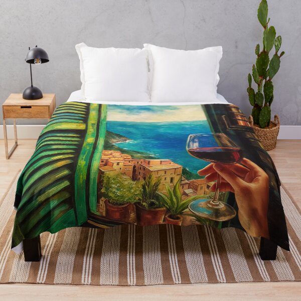 Item preview, Balcony of Turquoise Silence designed and sold by oanaunciuleanu.